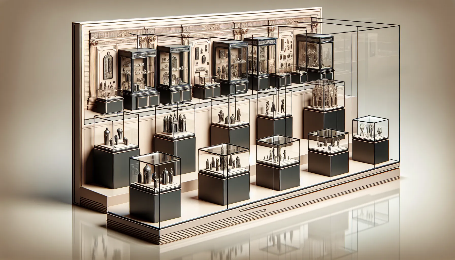 Miniatur, Ausstellungsständer, Schmuck, Vitrine, Glas
